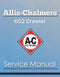 Allis-Chalmers 652 Crawler - Service Manual Cover