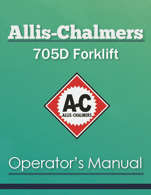 Allis-Chalmers 705D Forklift Manual Cover