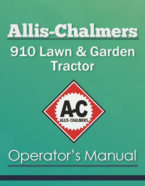 Allis-Chalmers 910 Lawn & Garden Tractor Manual Cover