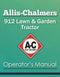 Allis-Chalmers 912 Lawn & Garden Tractor Manual Cover