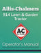 Allis-Chalmers 914 Lawn & Garden Tractor Manual Cover