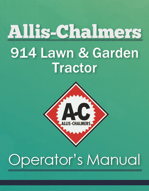 Allis-Chalmers 914 Lawn & Garden Tractor Manual Cover