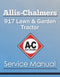 Allis-Chalmers 917 Lawn & Garden Tractor - Service Manual Cover