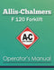 Allis-Chalmers F 120 Forklift Manual Cover