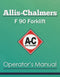 Allis-Chalmers F 90 Forklift Manual Cover
