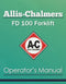 Allis-Chalmers FD 100 Forklift Manual Cover