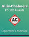 Allis-Chalmers FD 120 Forklift Manual Cover