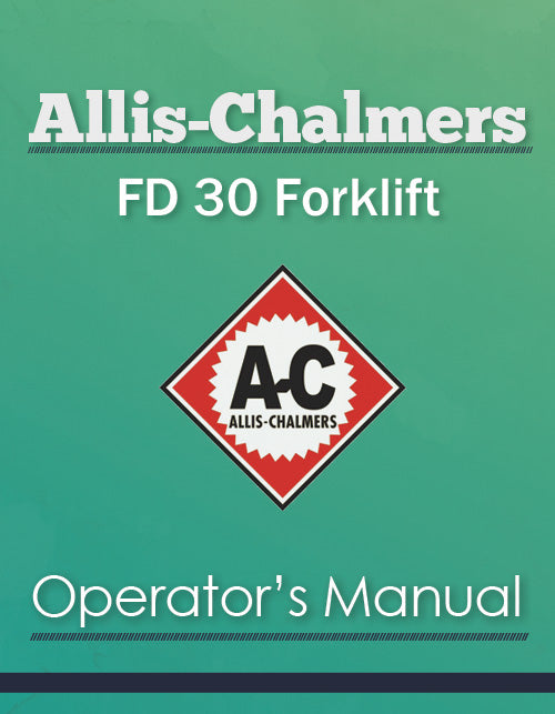 Allis-Chalmers FD 30 Forklift Manual Cover
