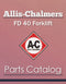Allis-Chalmers FD 40 Forklift - Parts Catalog Cover