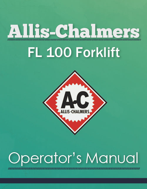 Allis-Chalmers FL 100 Forklift Manual Cover