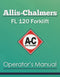 Allis-Chalmers FL 120 Forklift Manual Cover