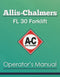 Allis-Chalmers FL 30 Forklift Manual Cover