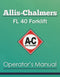 Allis-Chalmers FL 40 Forklift Manual Cover