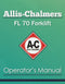 Allis-Chalmers FL 70 Forklift Manual Cover