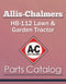 Allis-Chalmers HB-112 Lawn & Garden Tractor - Parts Catalog Cover