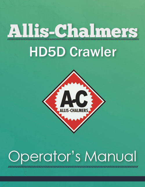 Allis-Chalmers HD5D Crawler Manual Cover