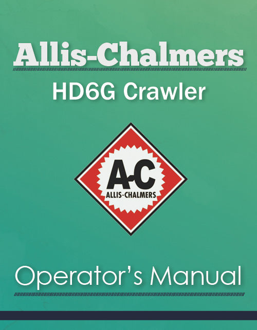 Allis-Chalmers HD6G Crawler Manual Cover