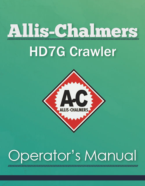 Allis-Chalmers HD7G Crawler Manual Cover