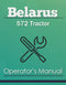 Belarus 572 Tractor Manual Cover