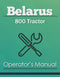 Belarus 800 Tractor Manual Cover