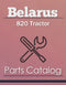 Belarus 820 Tractor - Parts Catalog Cover