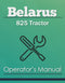 Belarus 825 Tractor Manual Cover