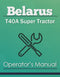 Belarus T40A Super Tractor Manual Cover