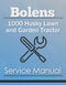 Bolens 1000 Husky Lawn and Garden Tractor - Service Manual Cover
