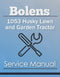 Bolens 1053 Husky Lawn and Garden Tractor - Service Manual Cover