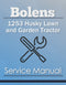 Bolens 1253 Husky Lawn and Garden Tractor - Service Manual Cover