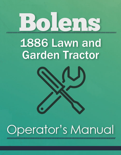Bolens 1886 Lawn and Garden Tractor Manual Cover