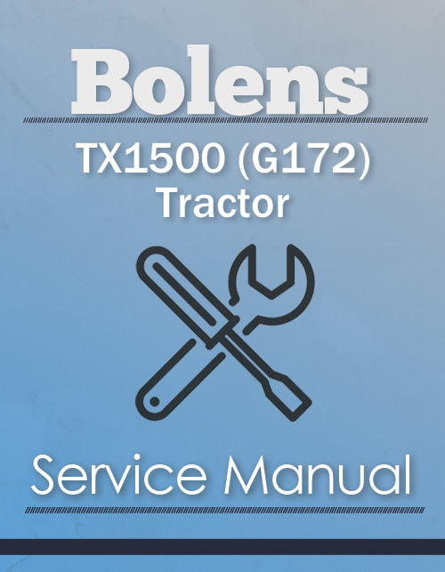 Bolens TX1500 (G172) Tractor - Service Manual Cover