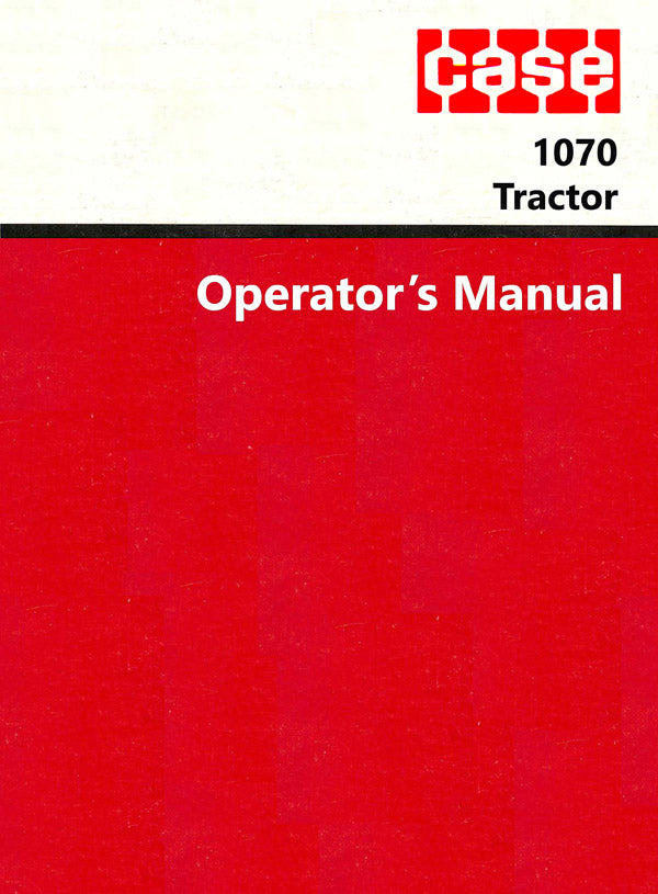 Case 1070 Tractor Manual