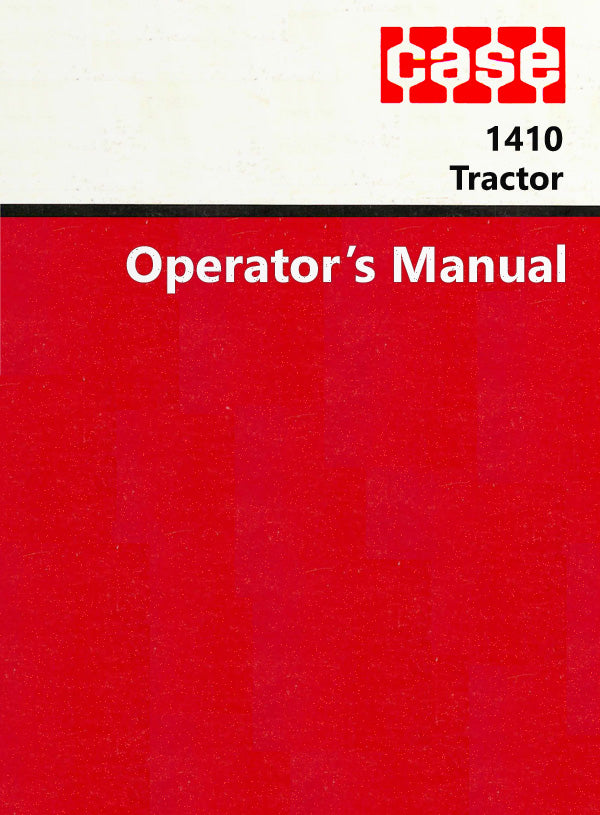 Case 1410 Tractor Manual Cover