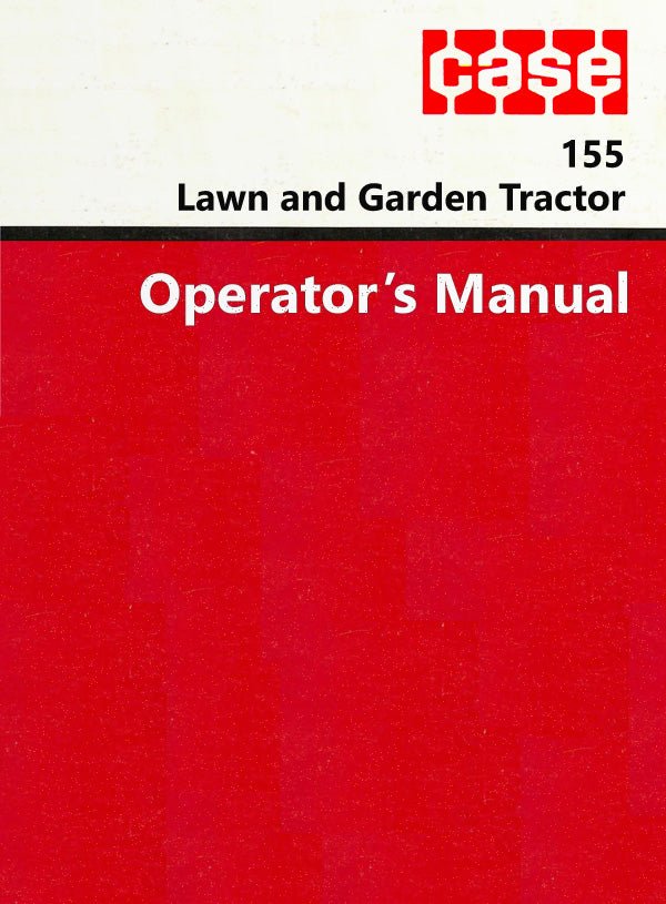 Case 155 Lawn and Garden Tractor Manual Cover