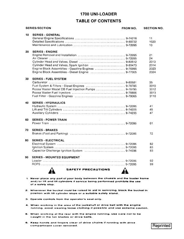 Case 1700 Skid-Steer - Service Manual