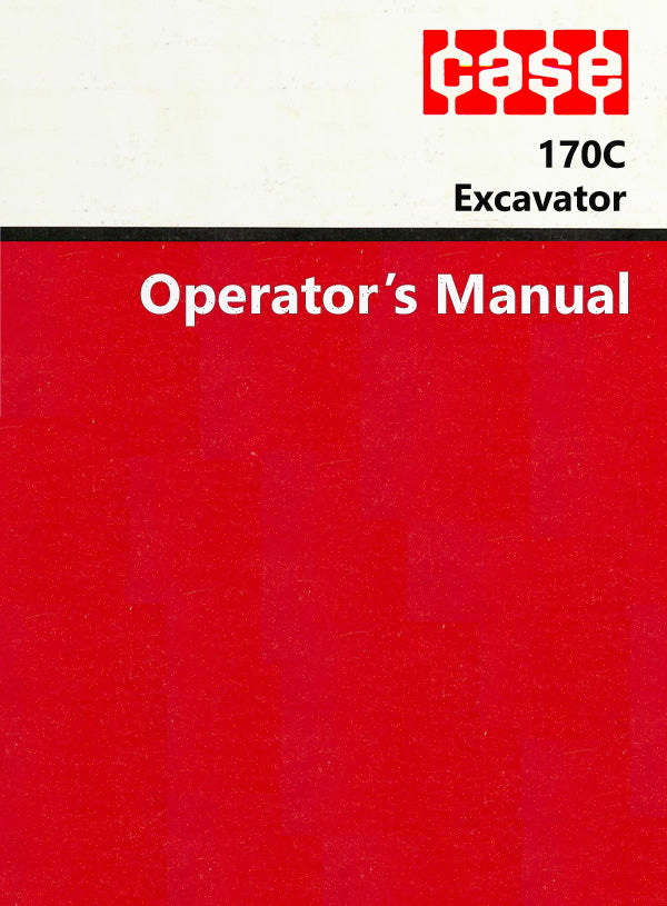 Case 170C Excavator Manual Cover