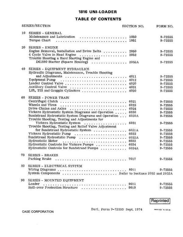 Case 1816 Skid-Steer - Service Manual
