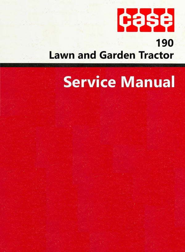 Case 190 Lawn and Garden Tractor - Service Manual Cover