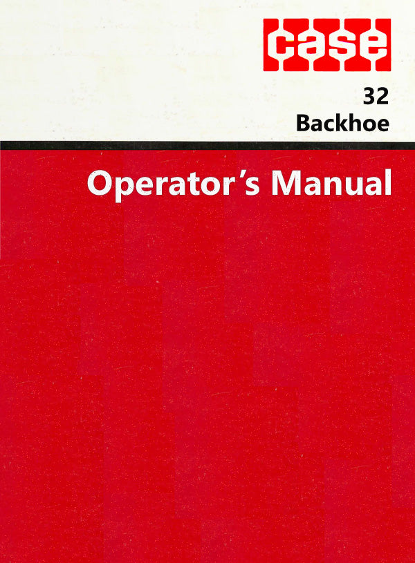 Case 32 Backhoe Manual Cover