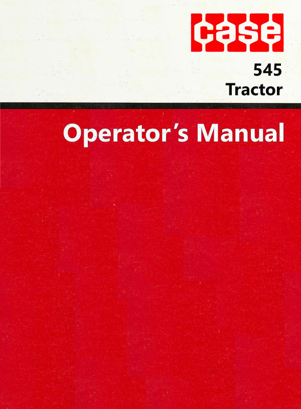 Case 545 Tractor Manual Cover