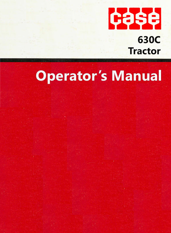 Case 630C Tractor Manual Cover