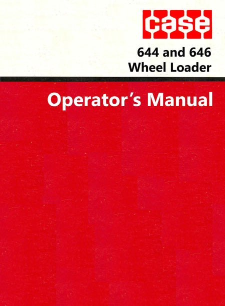 Case 644 and 646 Wheel Loader Manual Cover