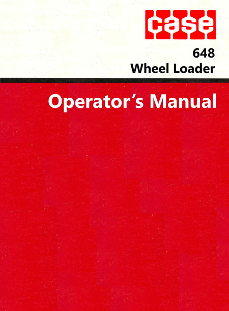 Case 648 Wheel Loader Manual Cover