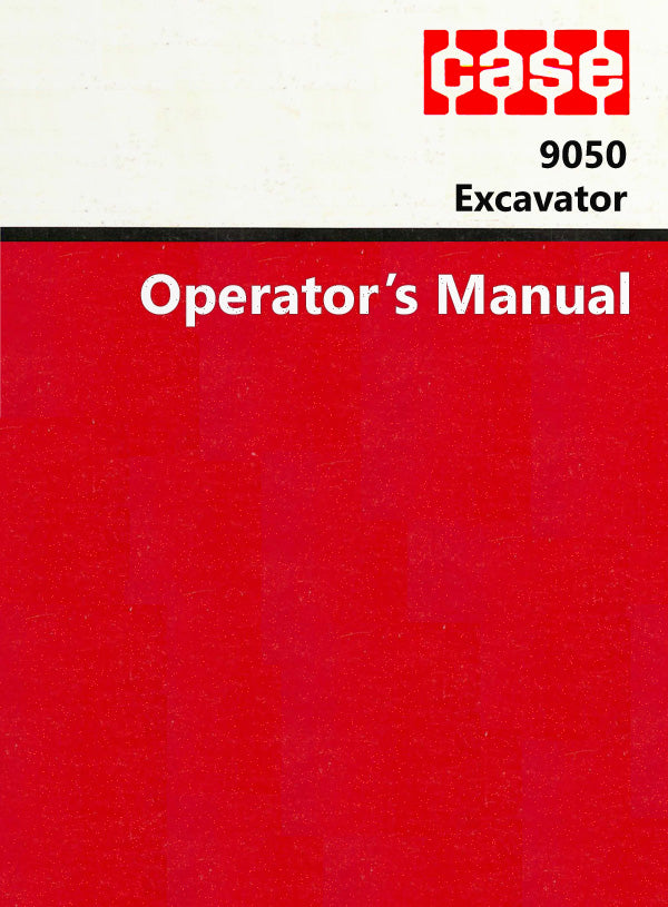 Case 9050 Excavator Manual Cover