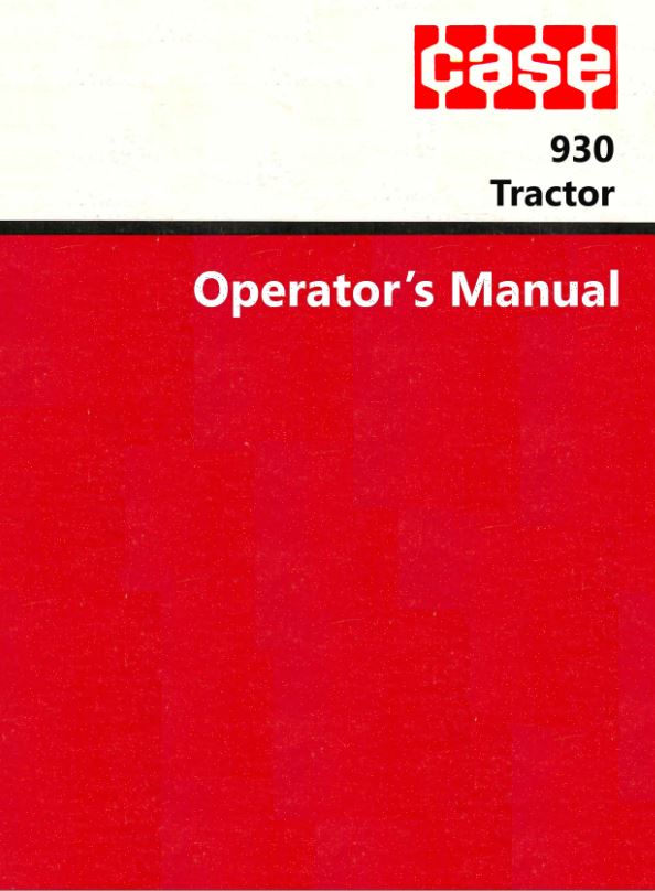 Case 930 Tractor Manual