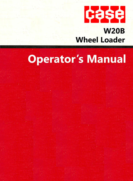 Case W20B Wheel Loader Manual Cover