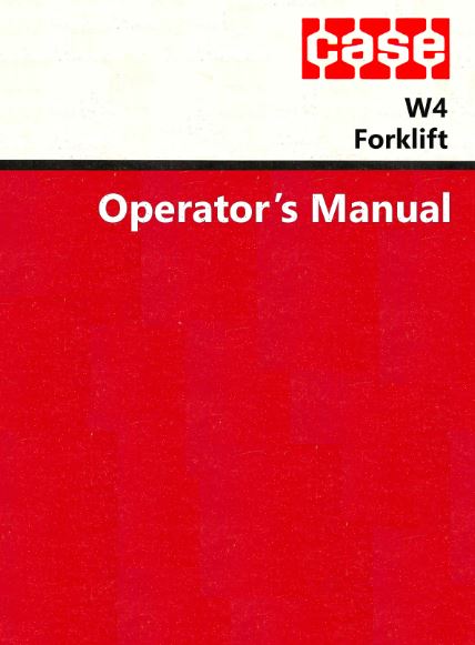 Case W4 Forklift Manual
