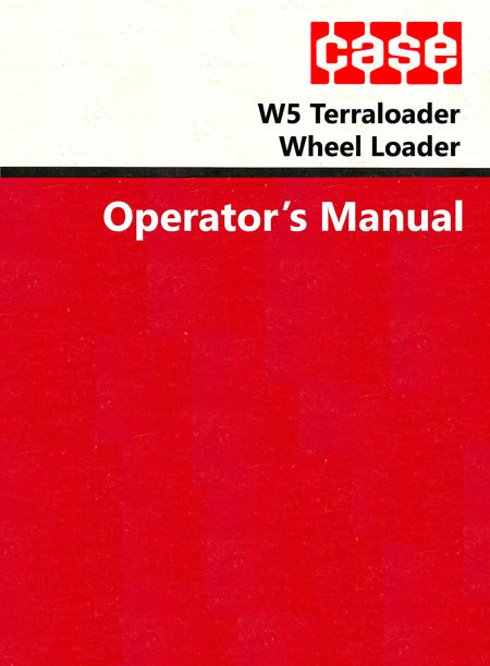 Case W5 Terraloader Wheel Loader Manual Cover