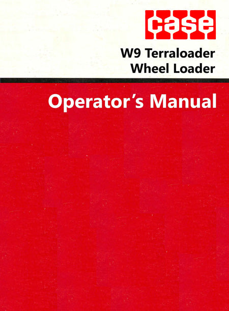 Case W9 Terraloader Wheel Loader Manual Cover